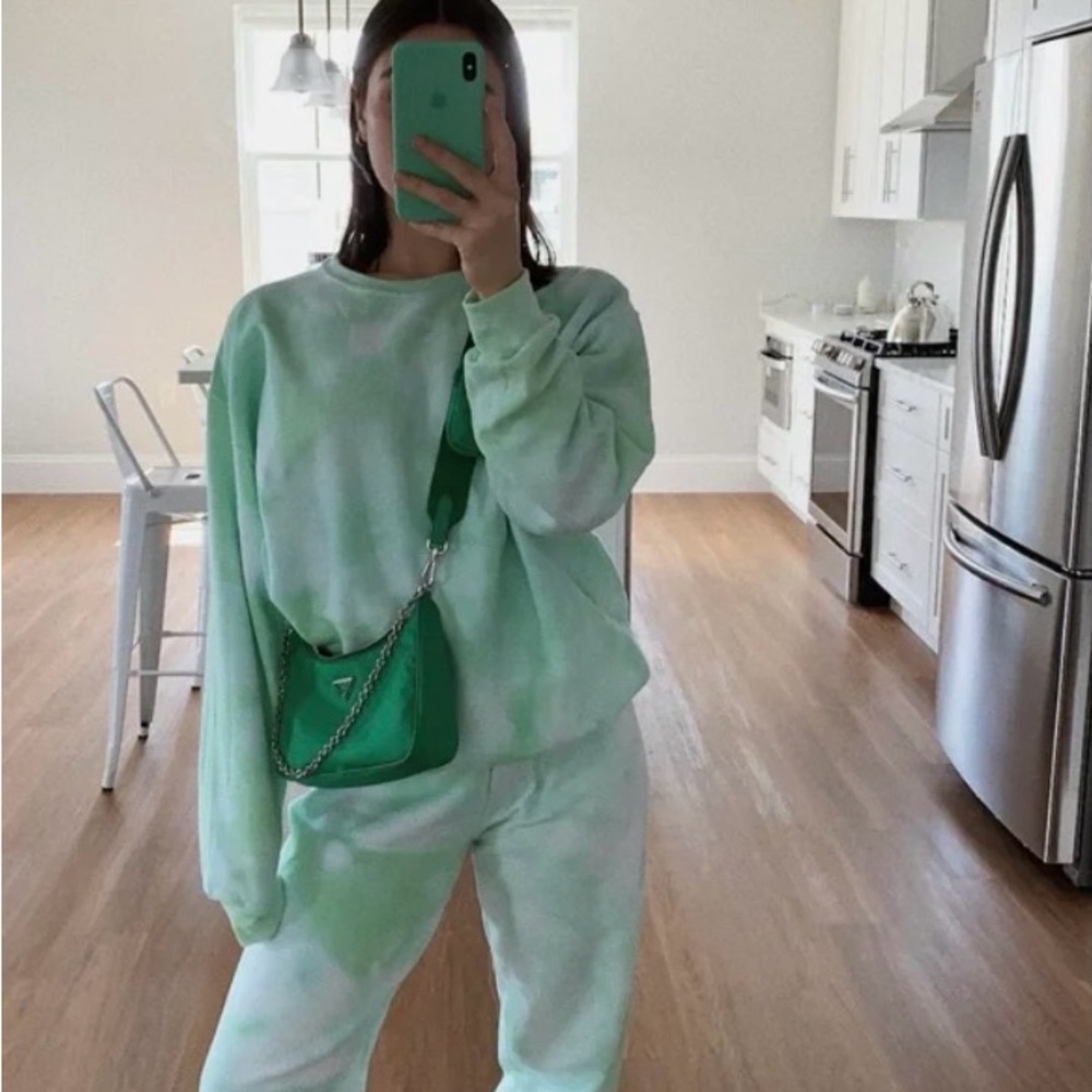 Green Tie-Dye Pants